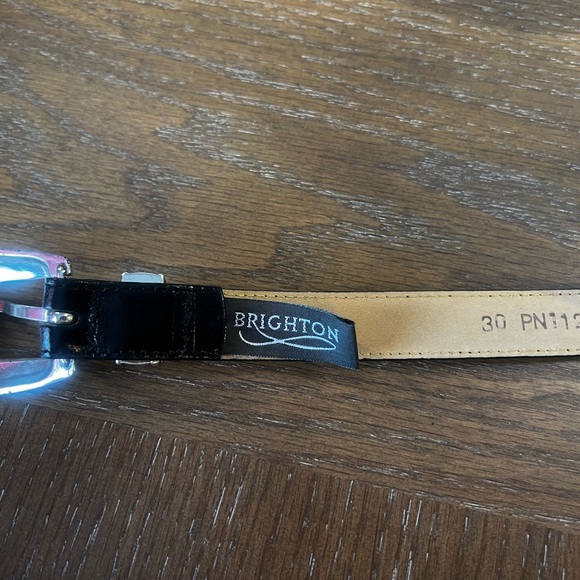 Brighton Black Leather Belt with Silver Buckle - Picture 4 of 6